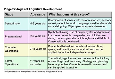 piaget first stages of cognitive development.